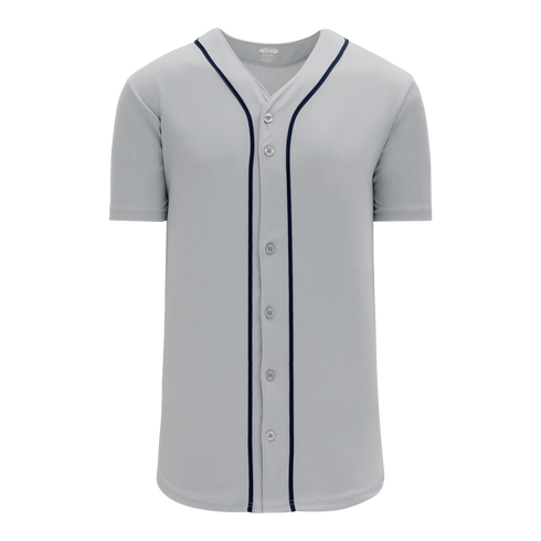 Athletic Knit Full Button Baseball Jersey with Braided Trim (BA5500)